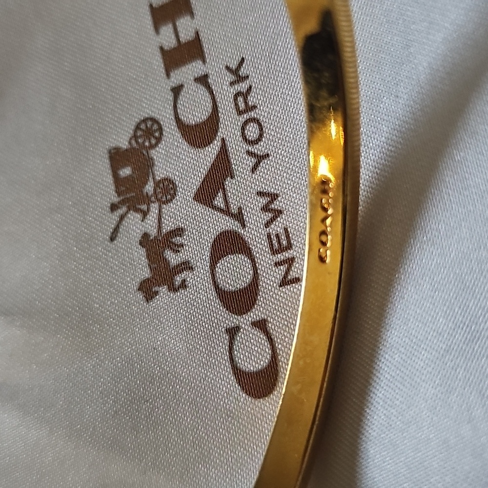 Coach Gold Bangle with Silver Rivets - Picture 7 of 7
